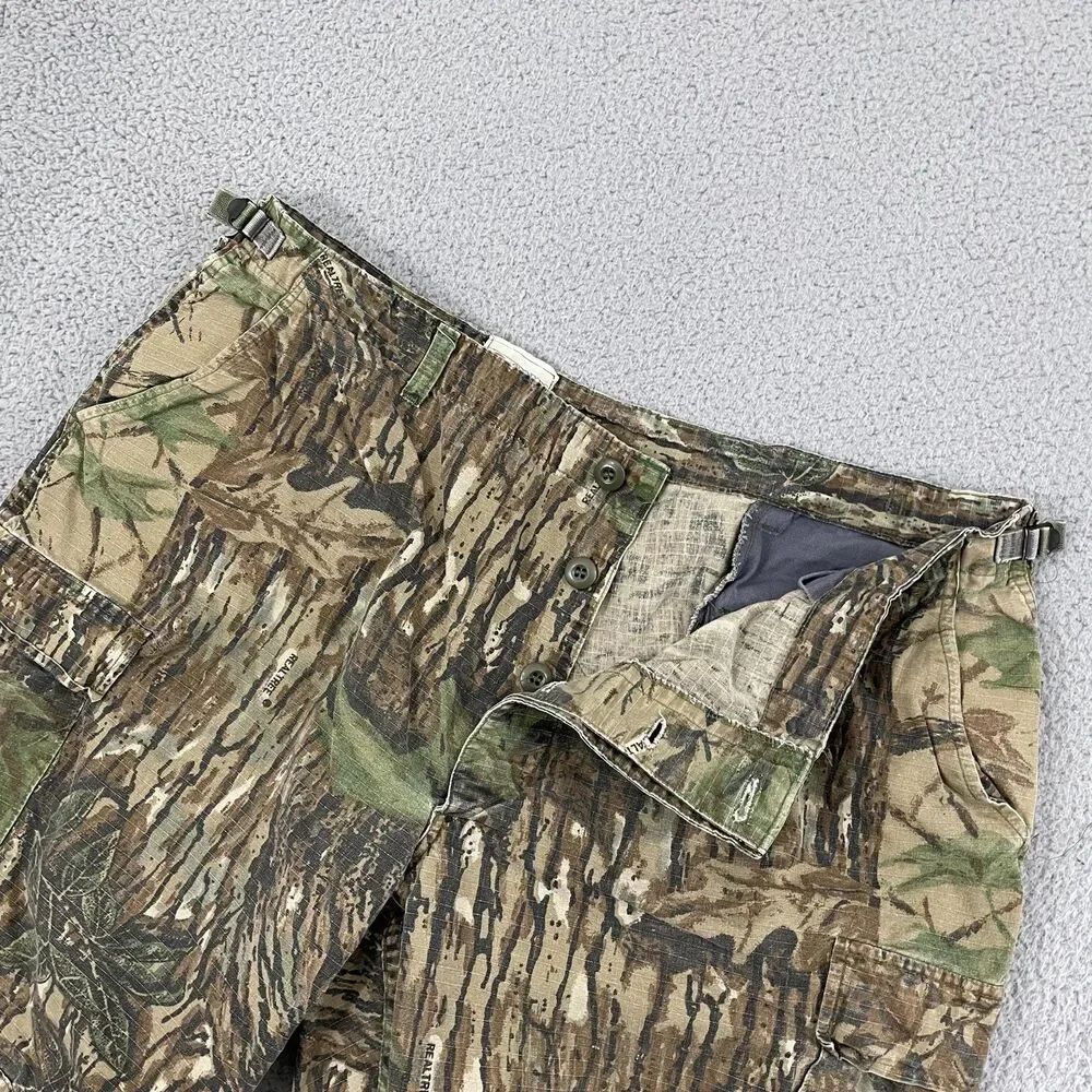 VTG Sports Afield Realtree Camo Pants Men XL Button Fly Tactical Hunting Cargo